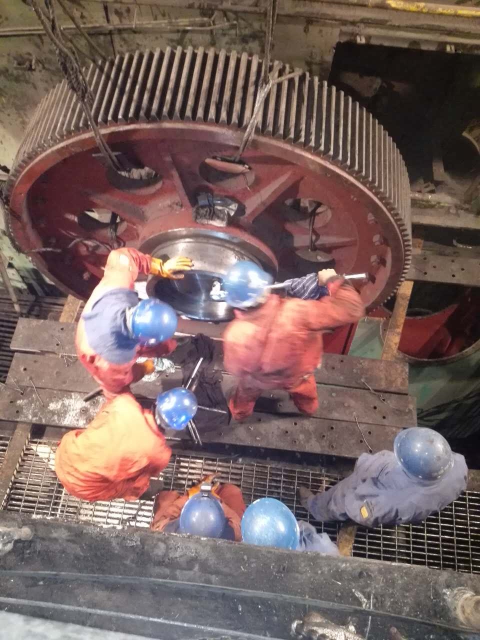 甘肃360平烧结机主传动设备现场安装调试中